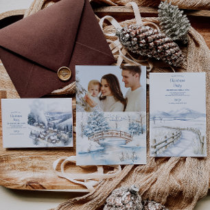 Foto Watercolor Weihnachtswunder Wunderland Feiertagskarte