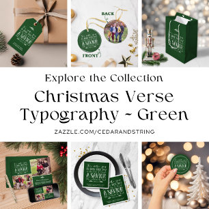 Personalisierte Weihnachtsverse Typografie Green Serviette