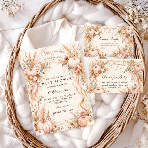 Romantische Boho-Kleine-Kürbis-Baby-Party Einladung