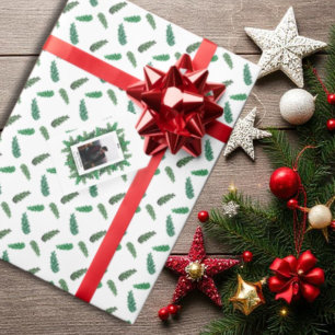 Foto der Weihnachtsbaumzweige Geschenkanhänger