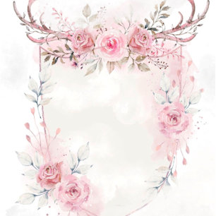 Invitation Wedding shower de Pink Sage Peony Deer 