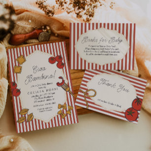 Invitation Ciao Bambino Pâtes Italiennes Baby Shower