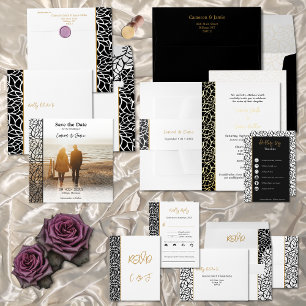 Romantische Folienstraße Ihr Foto Save the Date Magneteinladung