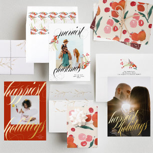 Eleganter Weihnachts-Urlaub in Florals Geschenkpapier Set