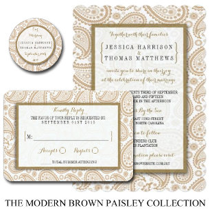 Invitation La collection Mariage moderne de Paisley - Brown