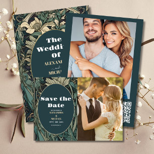 Foto Vintager Blumenstrauß Jugendstil Hochzeit Save The Date