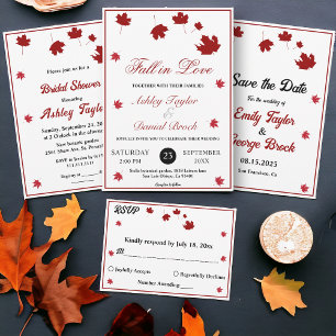 Invitation Élégant Rustique automne laisse Romantique Mariage