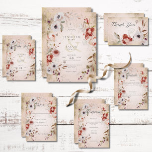 Romantische Rose Rosa Bläsergoldene Hochzeit Dankeskarte