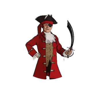 Nautic Blue Pirate Runder Aufkleber