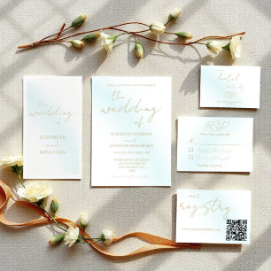 Cartons Réponse Mariage d'aquarelle bleu