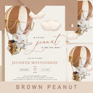 Elephant Balloon Baby Dusche in einer Einladung