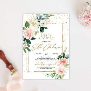 Invitation Boho moderne Floral or géométrique nous le faisons