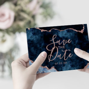 Invitation Rose bleu de la marine Gold Chic Wedding shower In