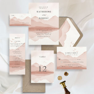 Blaue Gebirgslandschaft Monogramm Hochzeit Geschenkschachtel