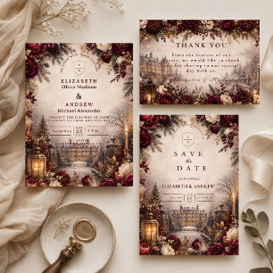 Save The Date Mariage Romantique d'Hiver en Bourgogne
