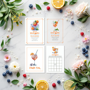 Liebe im First Spritz Brautparty Foto Dankeskarte