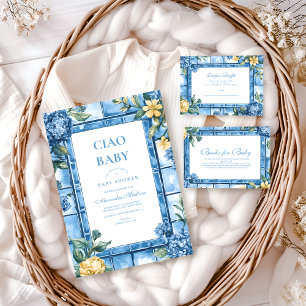 Wasserfarbe Ciao, Italienische Babydusche Einladung