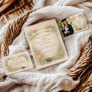 Invitation Fête de fin d'études romantique pastel