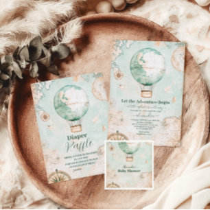 Adventure erwartet neutrale Baby-Dusche für Gender Einladung