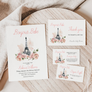 Bonjour Bebe Paris Floral Baby Dusche Windeln Spie Begleitkarte