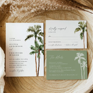 Carte D'accompagnement Détails de l'hôtel pour un mariage tropical sous l