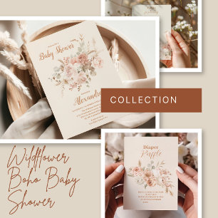 Invitation Baby shower fleur sauvage Boho