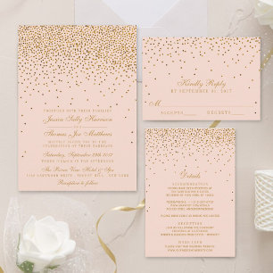 Invitation En Aluminium Blush Pink & Glam Confetti Mariage Real