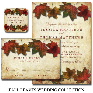 Faire-part de mariage Automne Leaves