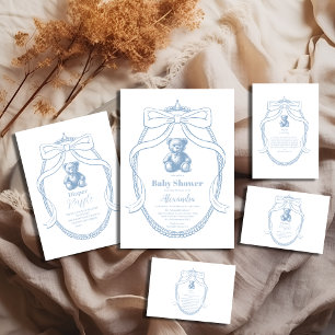 Elegante French Teddy Bear Baby Shower Serviette