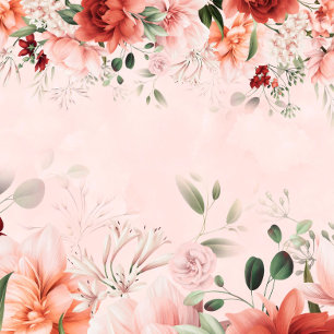 Terracotta Spring Fall Floral Paare Dusche