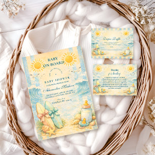 Sonnengetränkte Surf-Vibes Baby Shower Dipper Verl Begleitkarte