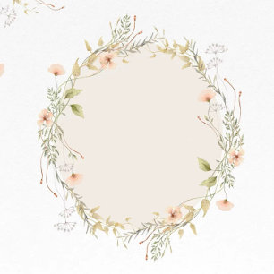 Invitation Pêche et Fleurs sauvages verts Wreath Couples Douc