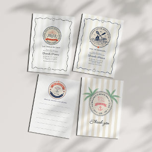 Carte De Remerciements Photo de club social de plage Salt Sun Sip pour en