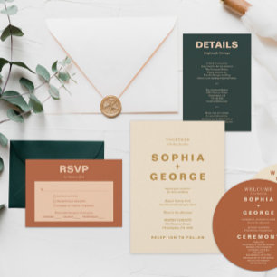 Modern Boho Jewel Earth Tone Details Beilage Karte