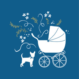 Chihuahua Dog Baby Shower Blue Boy Einladung