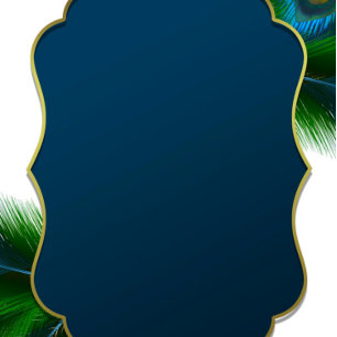 Invitation Elégant Peacock Feathers Mariage Or