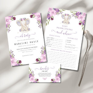 Papier Maman ou papa Elephant Girl Baby shower jeu