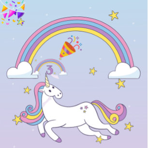 Unicorn Geburtstag Vinyl Banner - Individuelle Nam