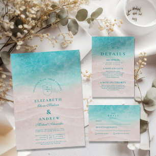 Hochzeit des tropischen Strandes Dankeskarte