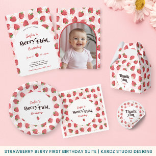 Strawberry Berry First Party Pappteller