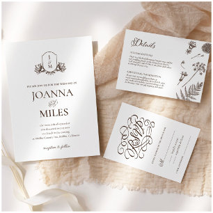 Invitation Élégante calligraphie tonalité neutre Enregistrer 