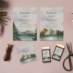 Invitation Fin de semaine Rustic Mountain & Lake Bachelorette