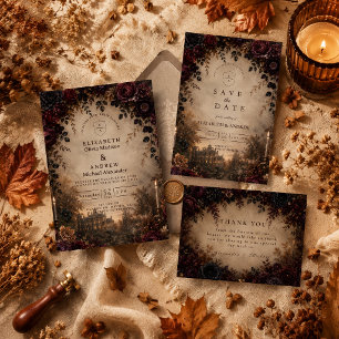 Save The Date Mariage sombre d'automne d'humeur