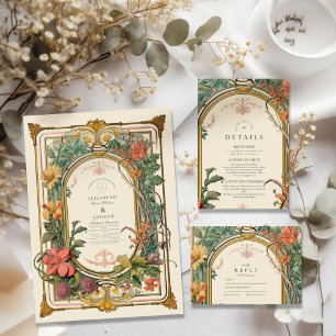 Vintage Blumenhochzeit Save The Date