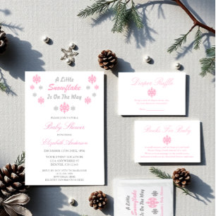 Invitation Un Petit Flocon De Neige Se Trouve Sur Le Chemin D
