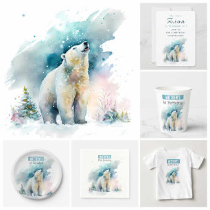Winter vibes Polar Bear - Einladungskarte zum Gebu