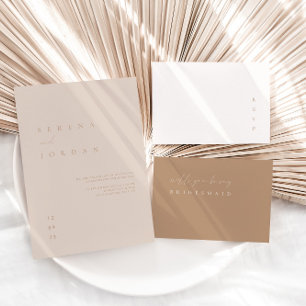 Elegantes, modernes Minimalistisches Hochzeitsmenü Menükarte