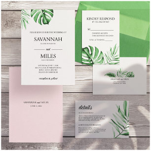 Carte Tropical Palm Monstera Détails de la feuille