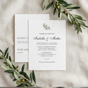 Minimale Olive Branch Save-the-Date-Karte Einladung