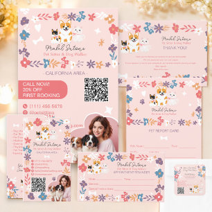 Whimsischer niedlicher Pastellhund-Laufsteg Visitenkarte